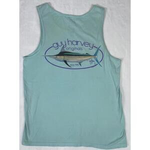 Guy Harvey Highlight Fish Boat Tank Top Celadon Mint Regular Fit Medium Fishing